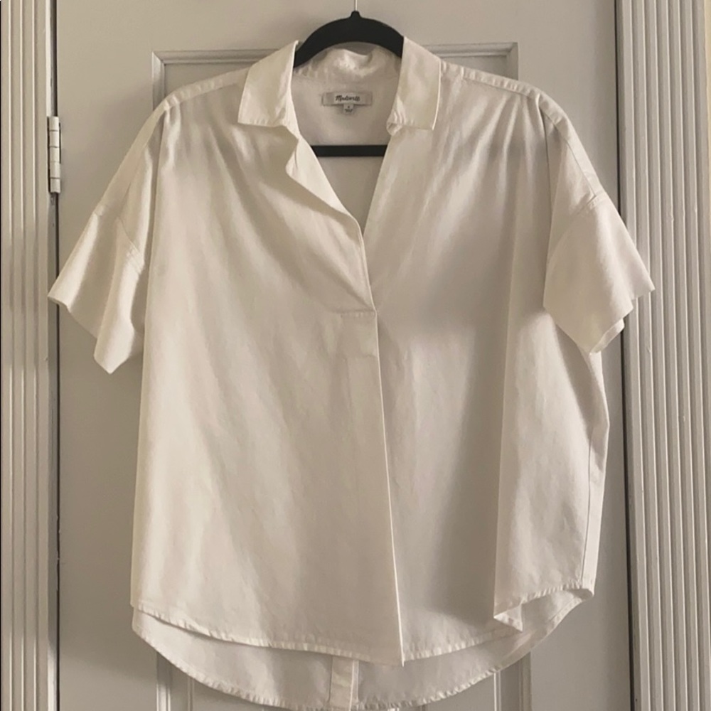 MADEWELL off white popover style button down top!